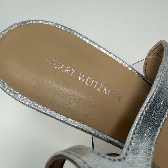 Stuart Weitzman Mariposa 80s Strappy Sandal Heels Women's 9B Silver Formal NWOB - Picture 12 of 16